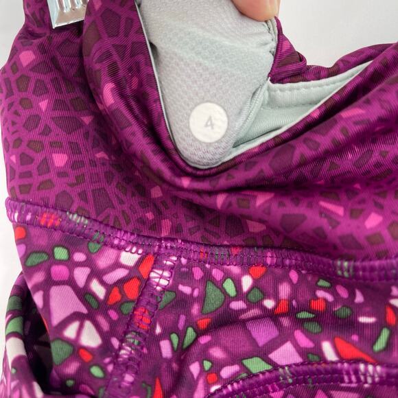 Lululemon Speed Track Short Size 4 Paradise Geo Print Plum - Picture 3 of 7
